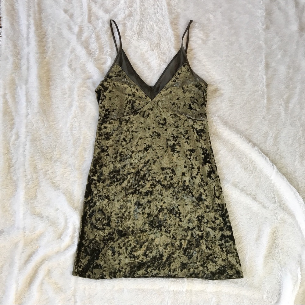 Green Velvet Party Dress